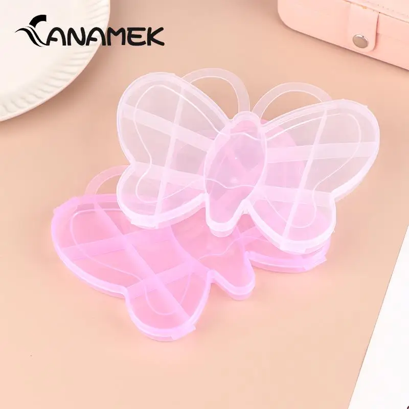 Cute Cartoon Butterfly Plastic Storage Box Case For Beads Earring Box Nail Art Display Jewelry Jewelry Box Organizer Container 