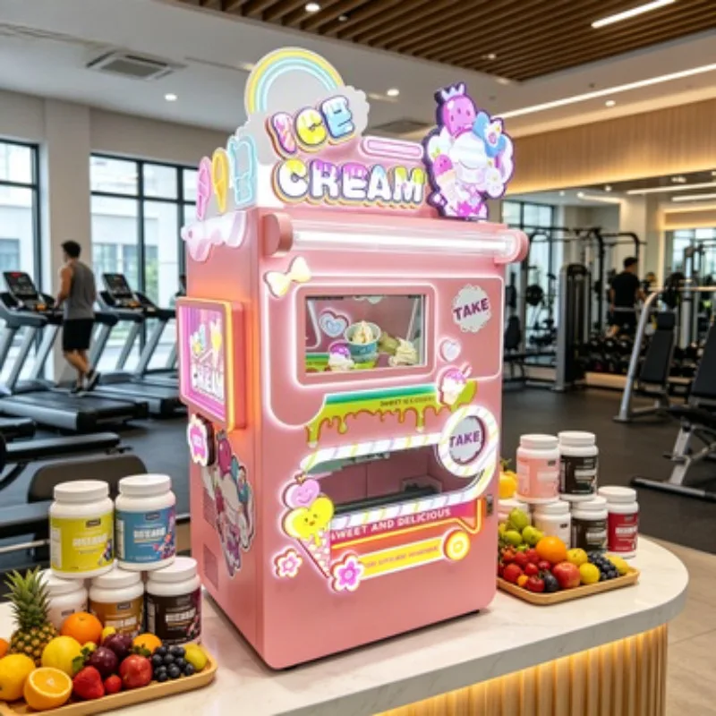Ice Cream Maker Machine 3 Flavors Soft Serve Commercial Yogurt Equipment High Capacity for Ice Cream Shop Business