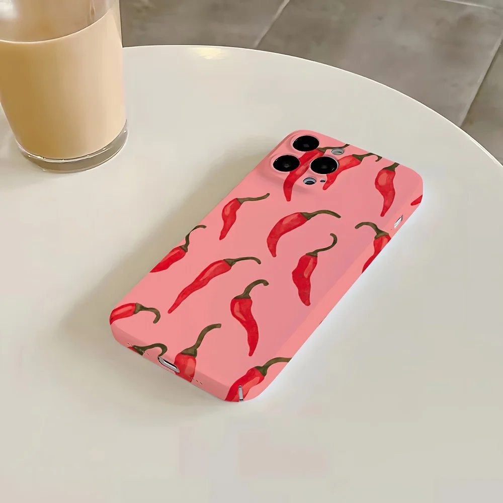 

Red Chili Phone Case with IPhone 17, 16, 16E, 15, 14, 13, 12, 11 Pro Max, Air X, XR, XS MAX, 8, 7 Plus Shockproof Hard PC Cover