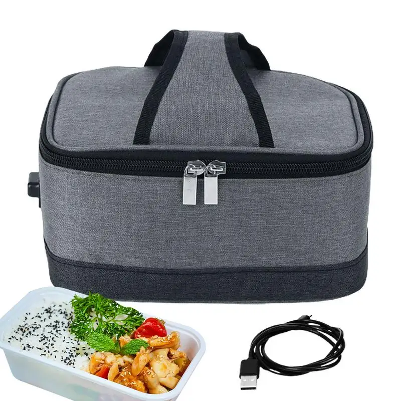 Lunch Sack USB Heated Insulated Lunch Cooler Bag Portable Food Handbags Case Insulated Lunch Cooler Bag For School Picnic Work