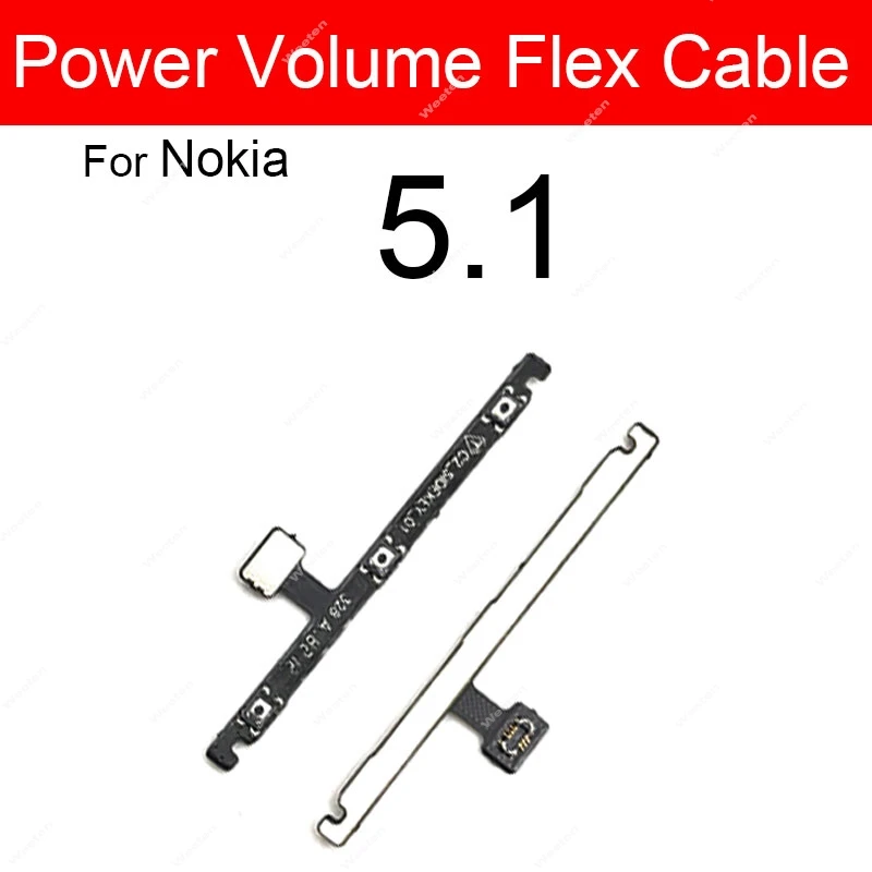 Volume Power Side Buttons For Nokia 1 2 2.1 2.2 3 3.1 3.2 4.2 5 5.1 X2 X3 X5 XL Plus On Off Power Volume Switch Flex Cable Parts