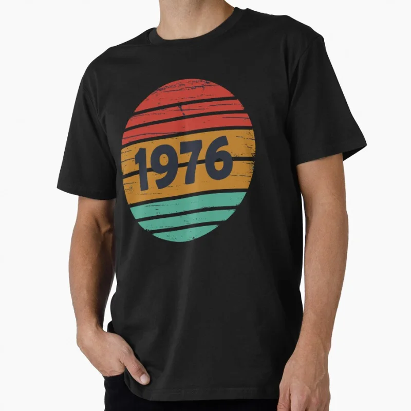 

Vintage Born in 1976 50th Birthday Gift T Shirt for men 100% cotton print 50 years Of Being Awesome clothes All size S-6XL Tops