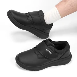 FitVille Extra Wide Men's Shoes Leather Diabetic Shoes Walking for Elder Orthopedic Toes Swollen Feet Non-Slip Arch Support