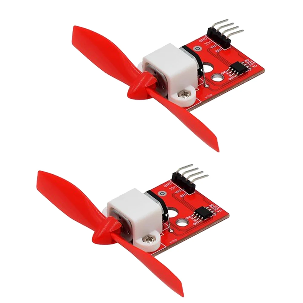 For Arduino Compatible 5V L9110 Fan Motor Module 2PCS with 75 mm Propeller for Fire Extinguishing Robot Applications