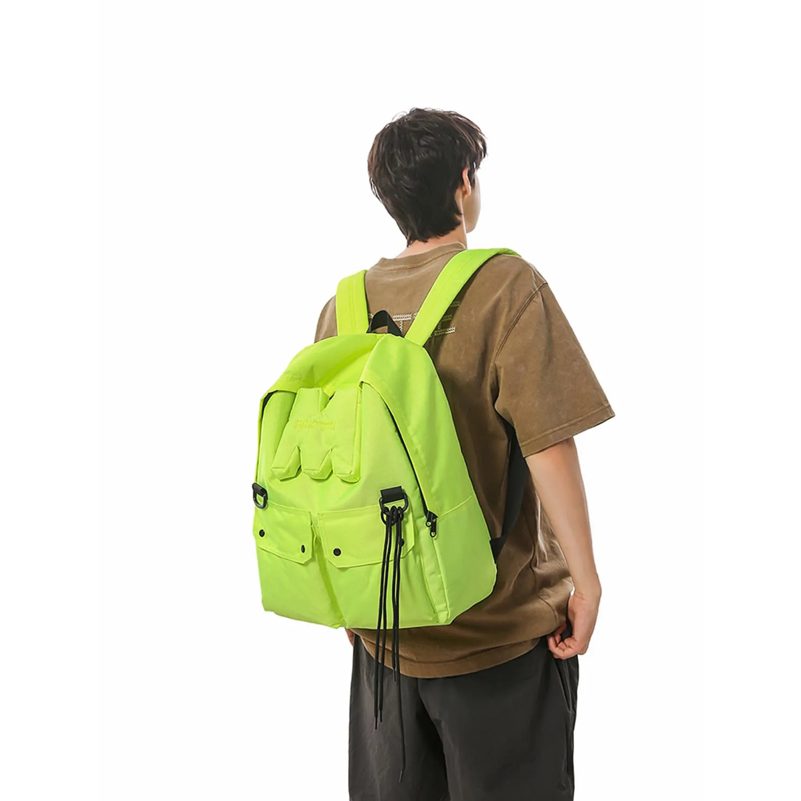 

2025 New Outdoor Leisure Travel Double Backpack Korean Edition Campus Style Simple Backpack Couple Large Capacity Bag