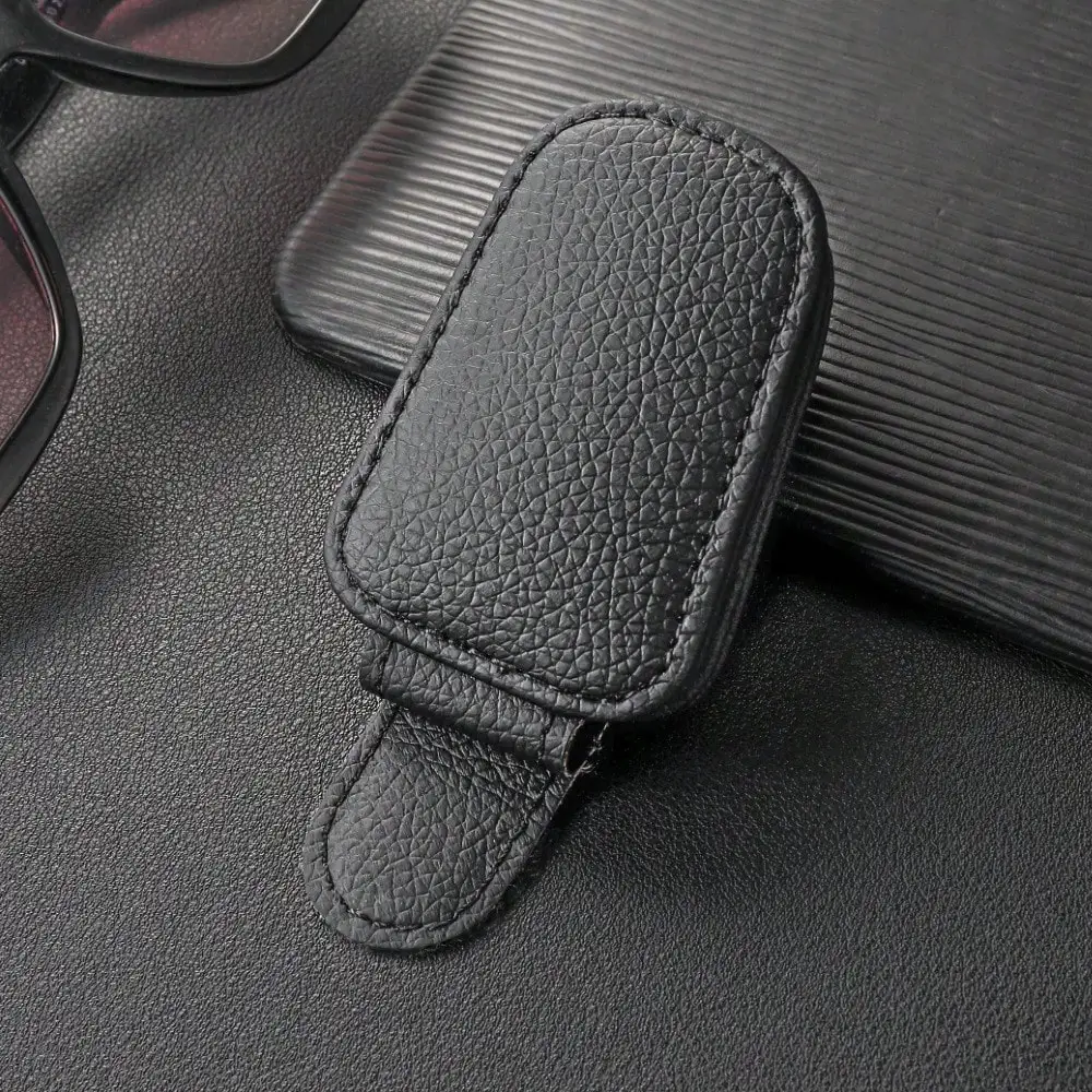 

Car Sunglass Holder for Car Visor Sunglasses Clip Magnetic Leather Glasses Eyeglass Holder Truck Car Accessories for Women Men
