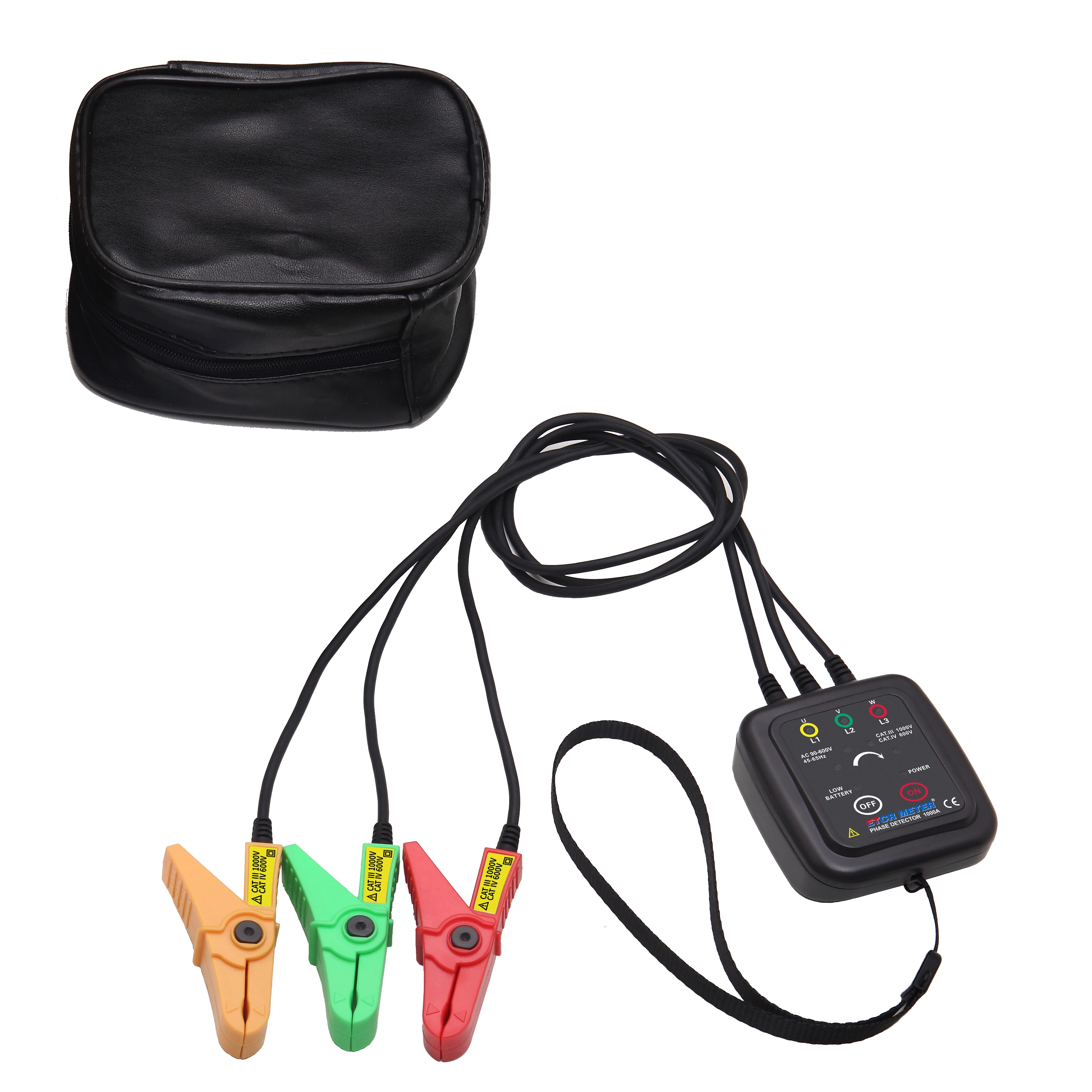 ETCR1000A Visual Audio Alarm Phase Tester for Power Distribution Box Non Contact Phase Sequence Detector