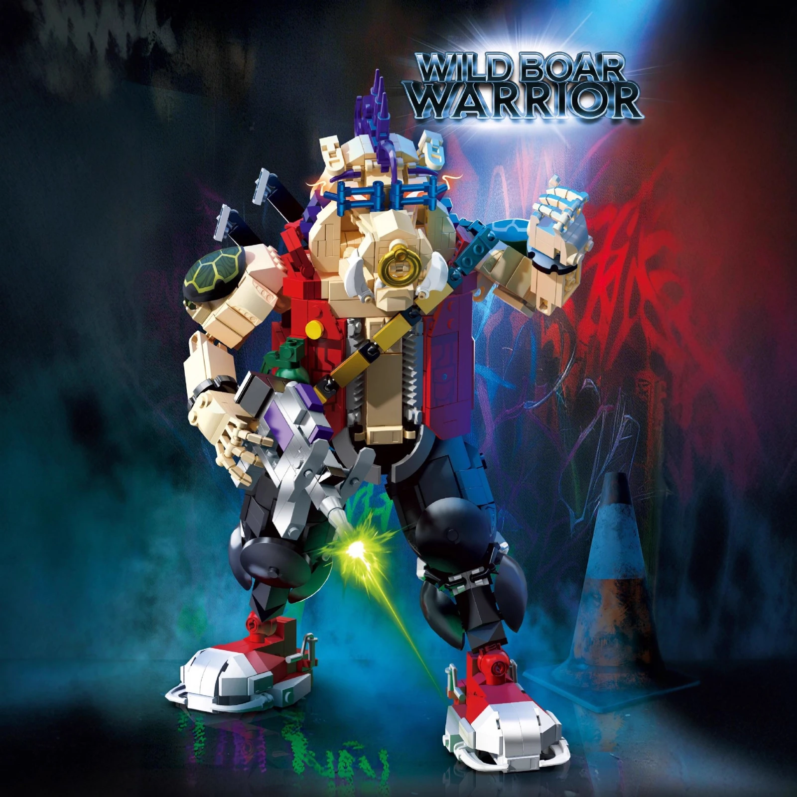 Cyber Pig Head Warrior Modelbouwpakket 802 stuks Kleine Deeltjes Baksteen Constructiespeelgoed voor volwassenen Kinderen