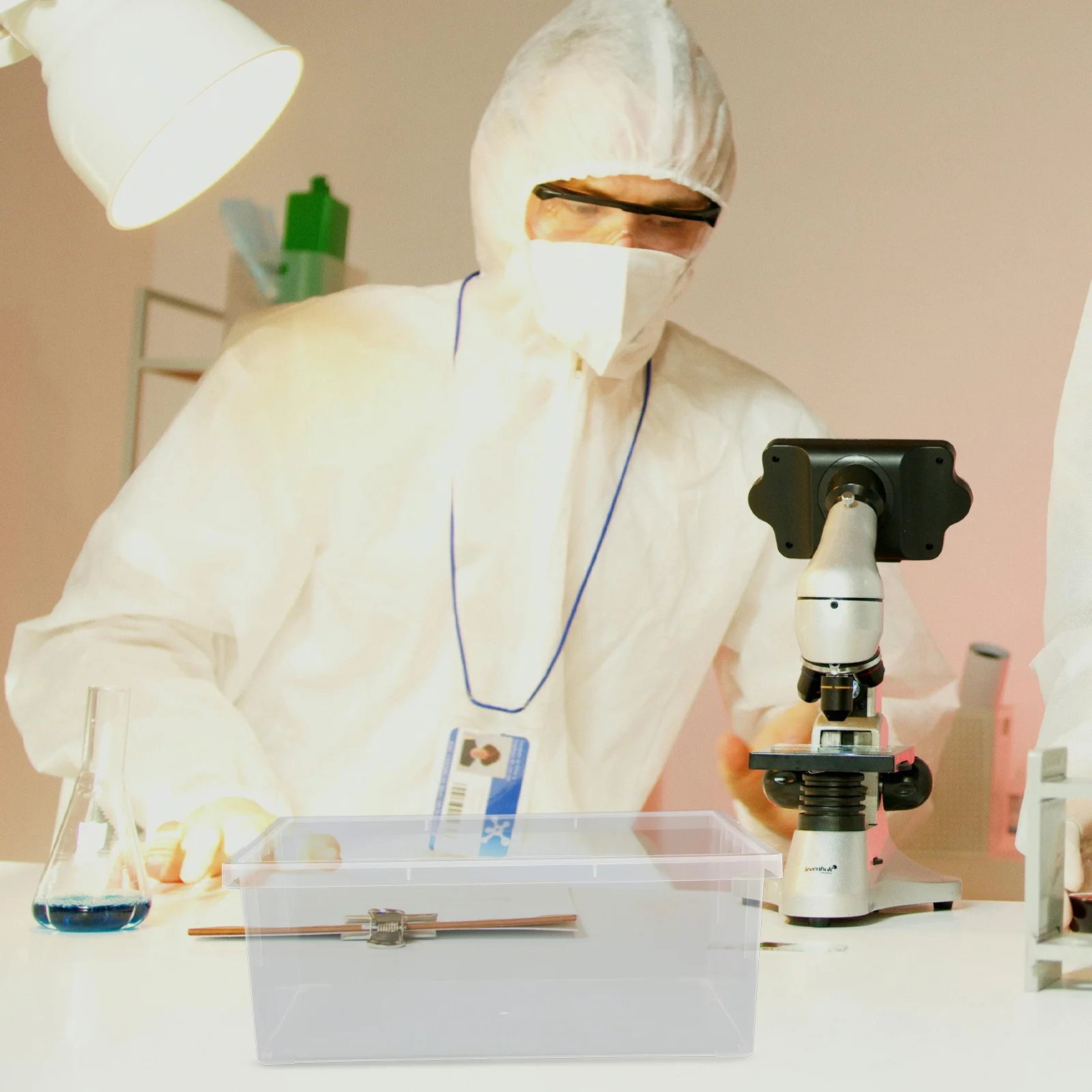 

Experiment Basin Transparent Square Laboratory Basin Durable Plastic Container for Chemical Experiments Scientific Liquid