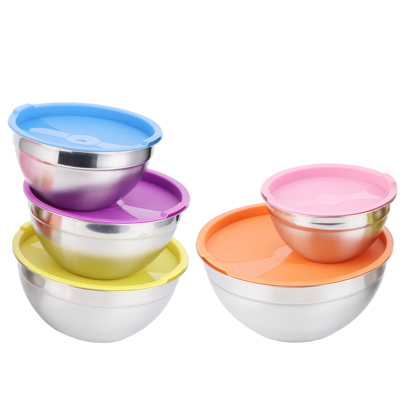 Ciotola per la conservazione degli alimenti/set Ciotola per mescolare in acciaio inossidabile Scatola per la conservazione degli alimenti con coperchi Pentole per la cucina domestica
