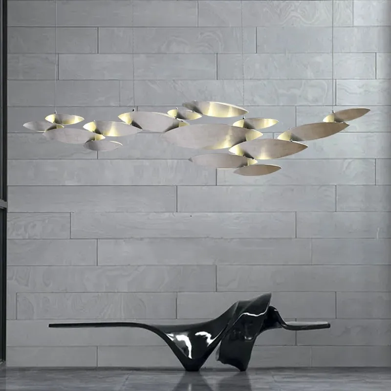 

Postmodern Novelty LED Chandelier Lighting Living Dining Room Island Long Hanging Lamp Stainless Steel Villa Lobby Art Fixtures