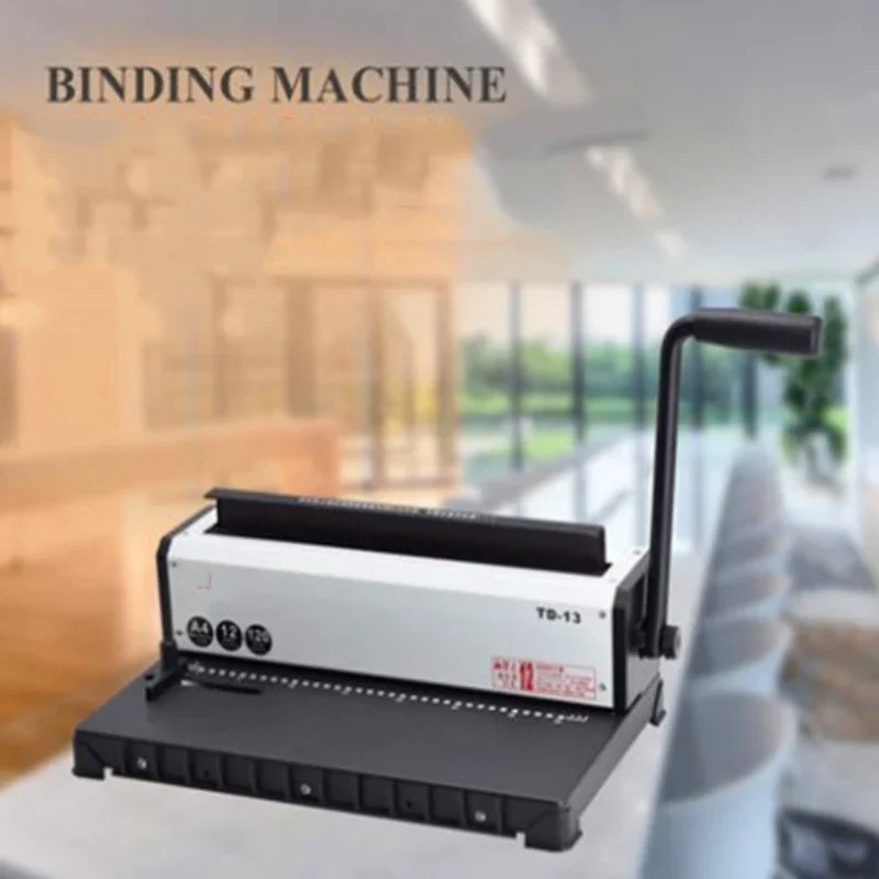 TD-13 Manual Spiral Binding Machine Metal Paper Book File Punching and Binding One Iron Ring Book Binding Office Supplies