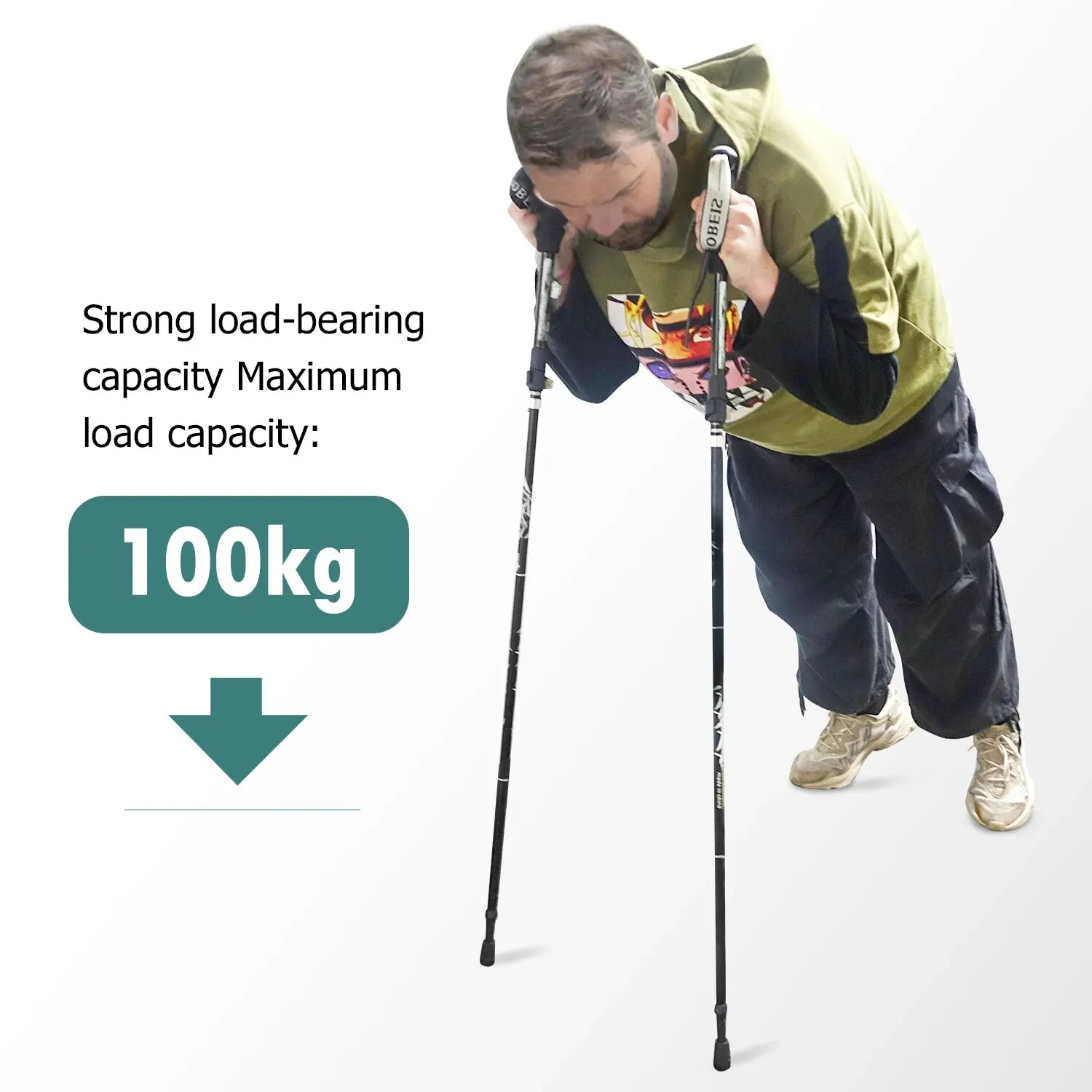 WESTTUNE Outdoor Fold Trekking Pole 5-sekcyjny składany kij teleskopowy Camping Lekki kijek do wspinaczki turystycznej