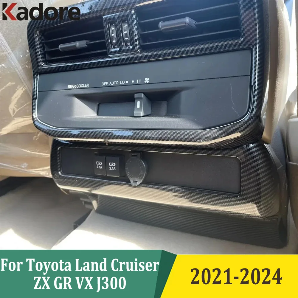 

For Toyota Land Cruiser ZX GR VX J300 2021-2024 Rear Armrest Air Conditonnal Vent Outlet Cover Trim Interior Accessories