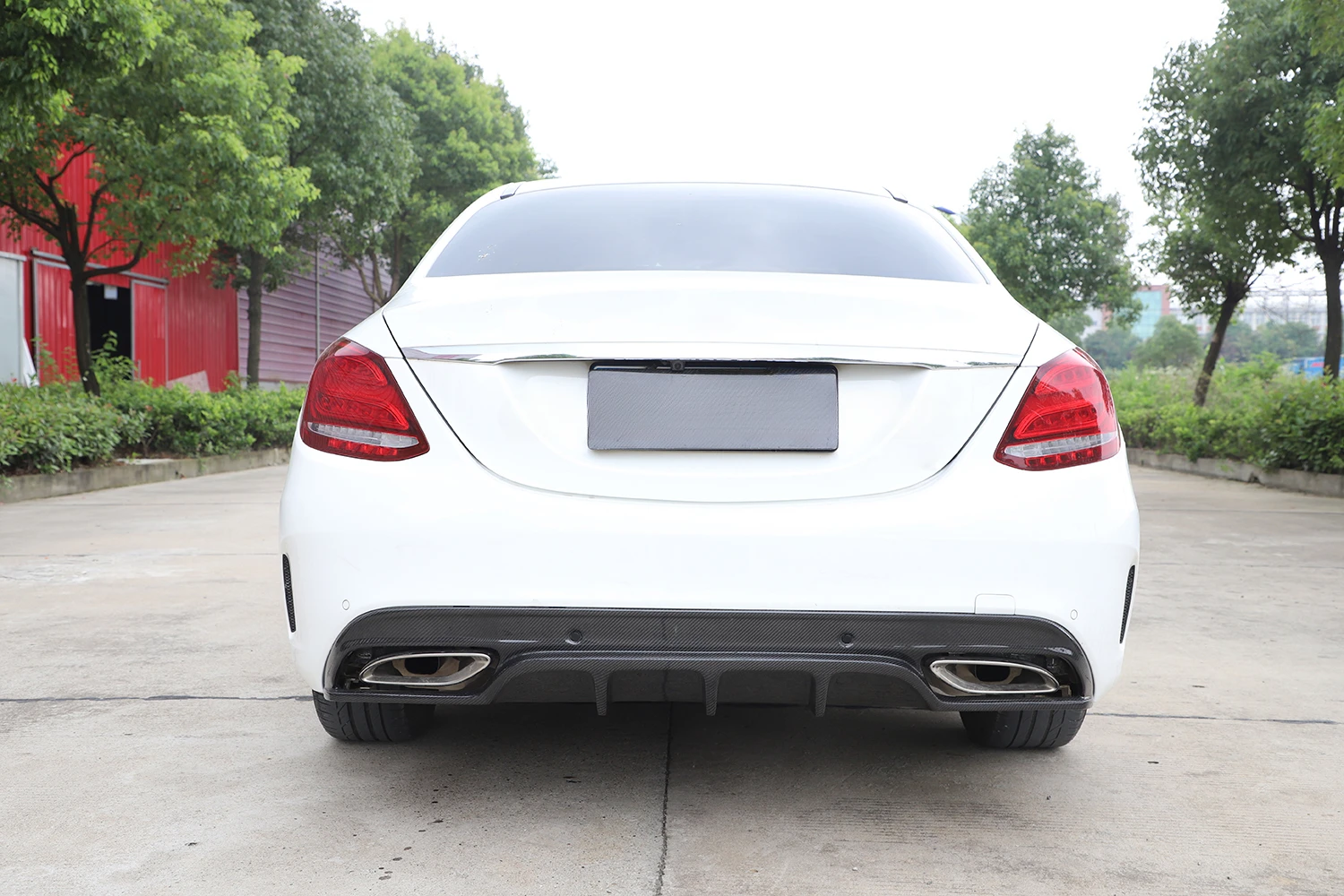 Carbon Fiber Rear Diffuser for Mercedes-Benz C200 C250 C300 C400 C43 C63 AMG S Sedan 2015-2019