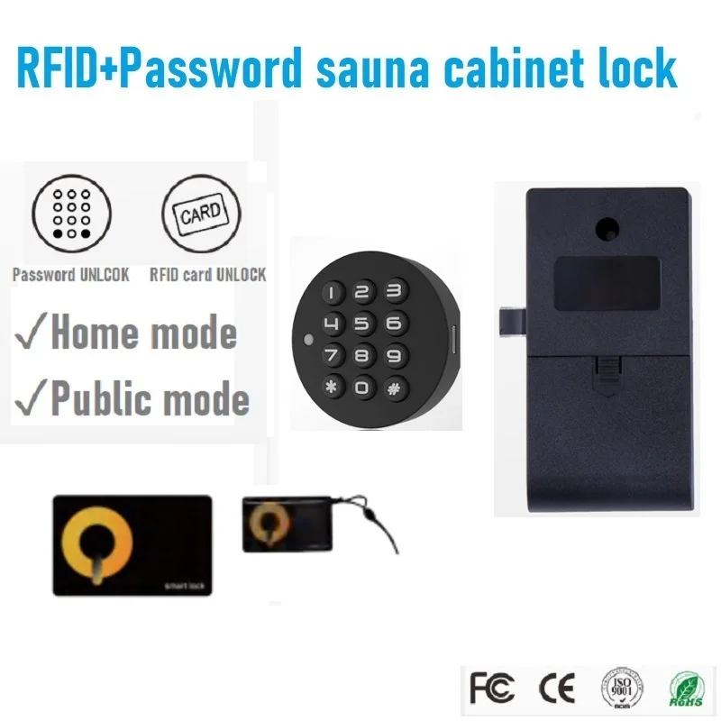 

Smart Drawer Lock Mifare Card Password Unlock Cabinet Lock for Sauna Bathroom Gym Locker File Storage cerradura inteligente