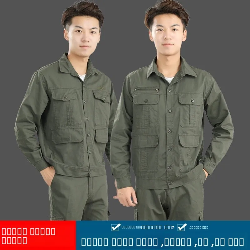 Conjunto de Uniforme de Trabalho Masculino de Verão em Algodão Puro para Soldagem, Anti-Queimaduras, Manga Longa Fina e Respirável, Proteção Laboral