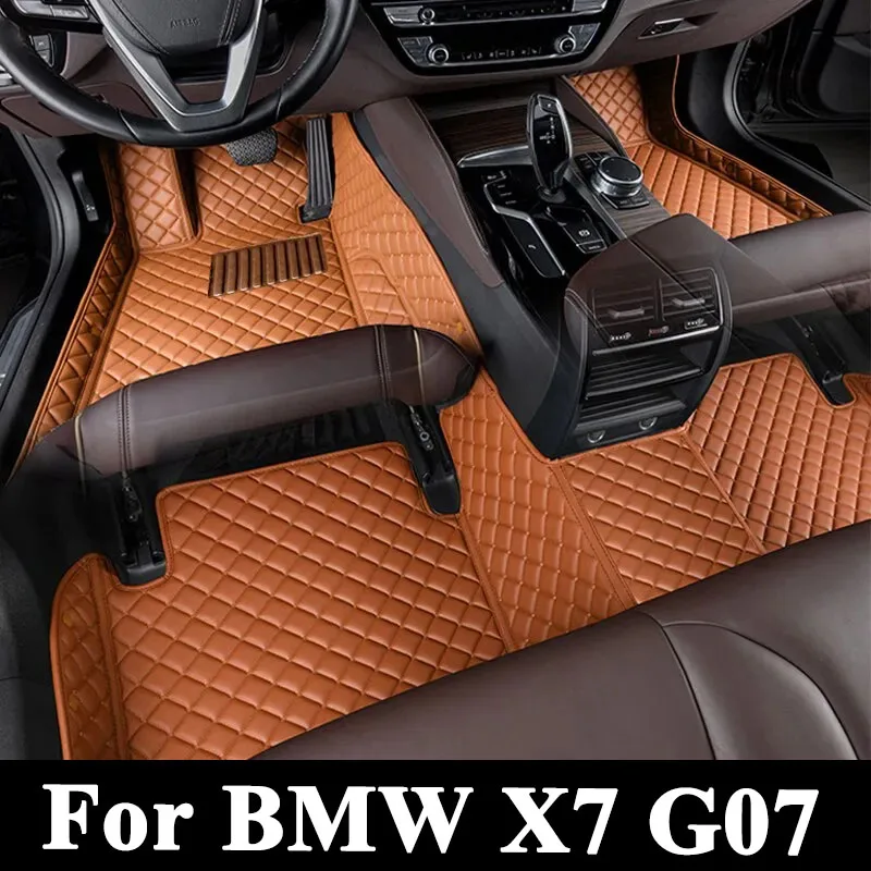 Автомобильные коврики для BMW X7 G07 2018 ~ 2023, кожаные коврики на 7 сидений, роскошный кожаный коврик, устойчивый к грязи коврик, прочные коврики, автомобильные аксессуары 2019