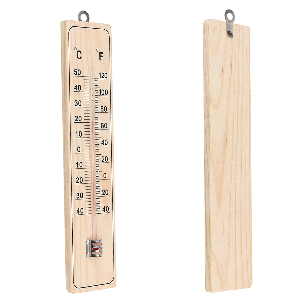 5Pcs Wall Thermometer Wood Outdoor Clear Digital Household Thermometer Analog Room Garden Thermometer Set 22cm × 5cm