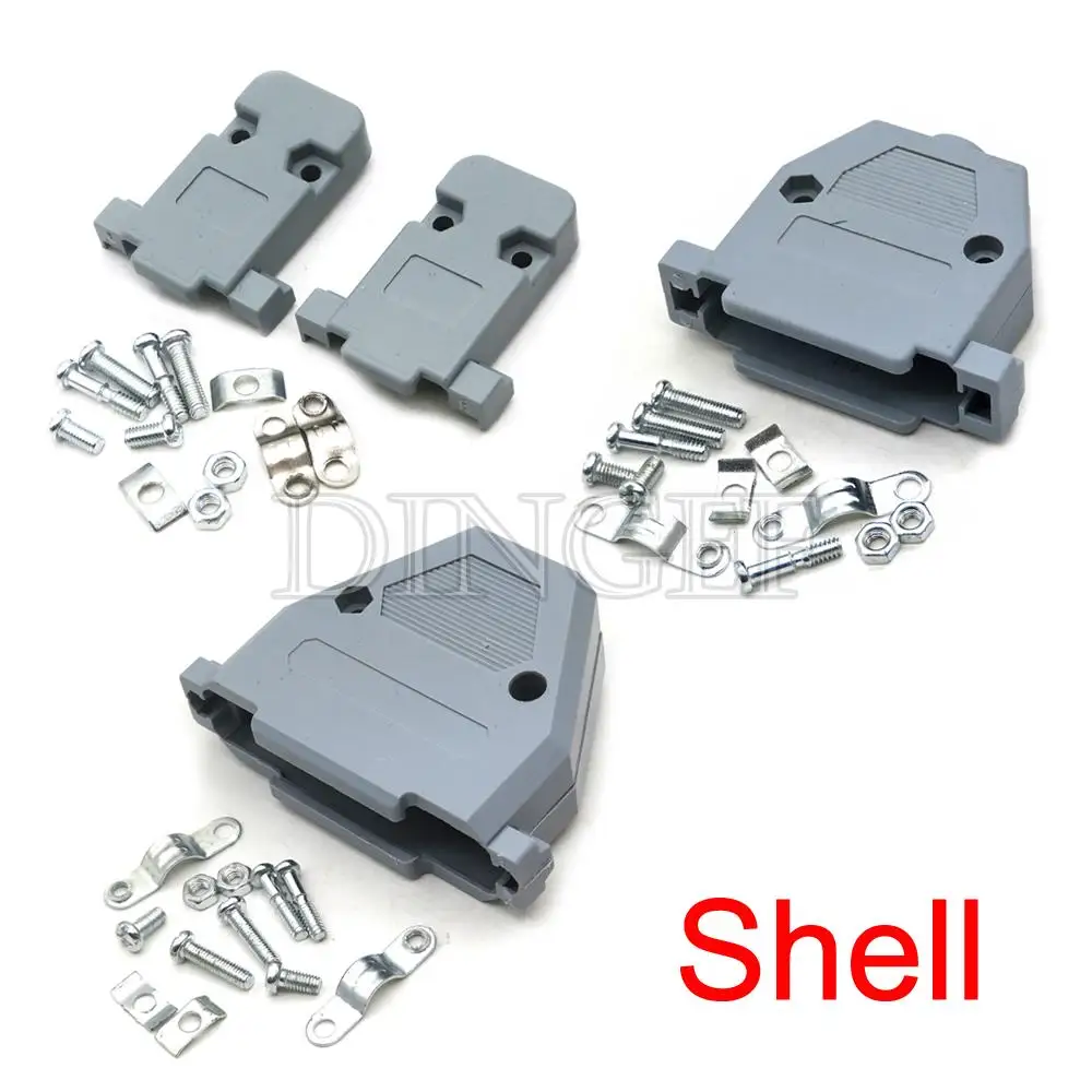 5PCS DB9 DB15 DB25 DB37 Adapter Connector Serial COM Plug Connectors Hole pin Female Port Socket Plastic Case