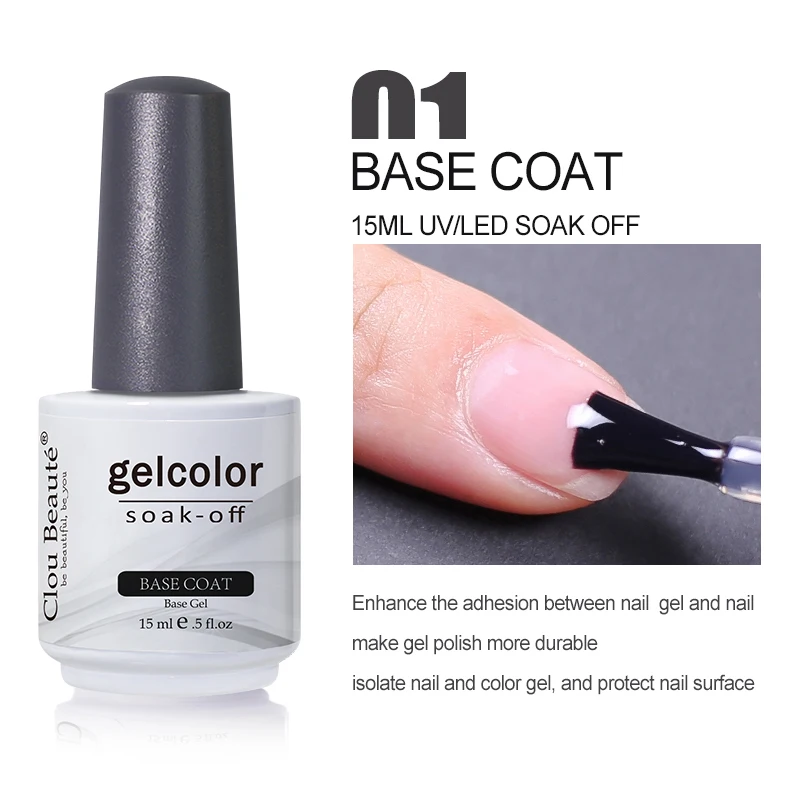 Clou Beaute เล็บเจลเล็บโปแลนด์ Vernis กึ่งถาวรทาเล็บ UV Top Coat Base Lakiery Hybrydowe เล็บเจล