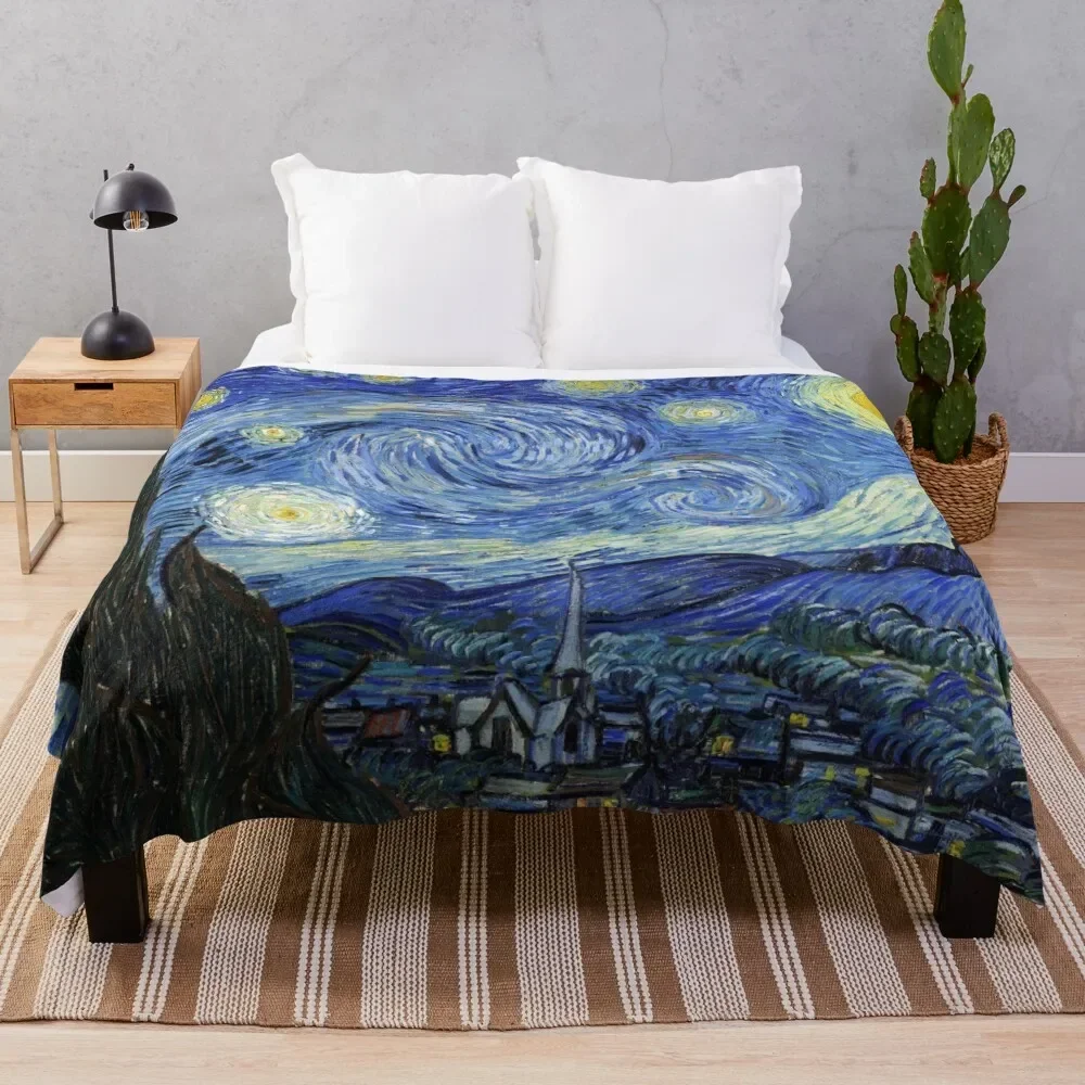 

Starry Night, Van Gogh Throw Blanket Decorative Sofas for winter Soft Plaid Summer Beddings Blankets