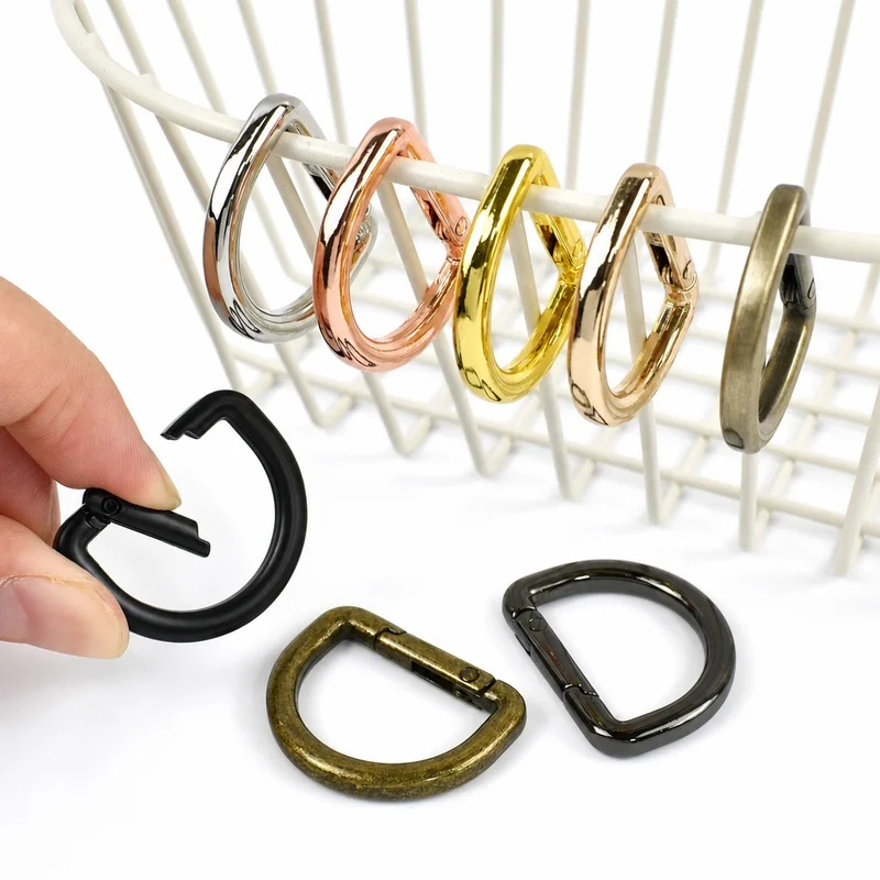 5-20Pcs Metal D Ring Buckle Carabiner Bag Strap Trigger Clip Snap Hook Dog Collar Connection Spring Clasp Hardware Accessories