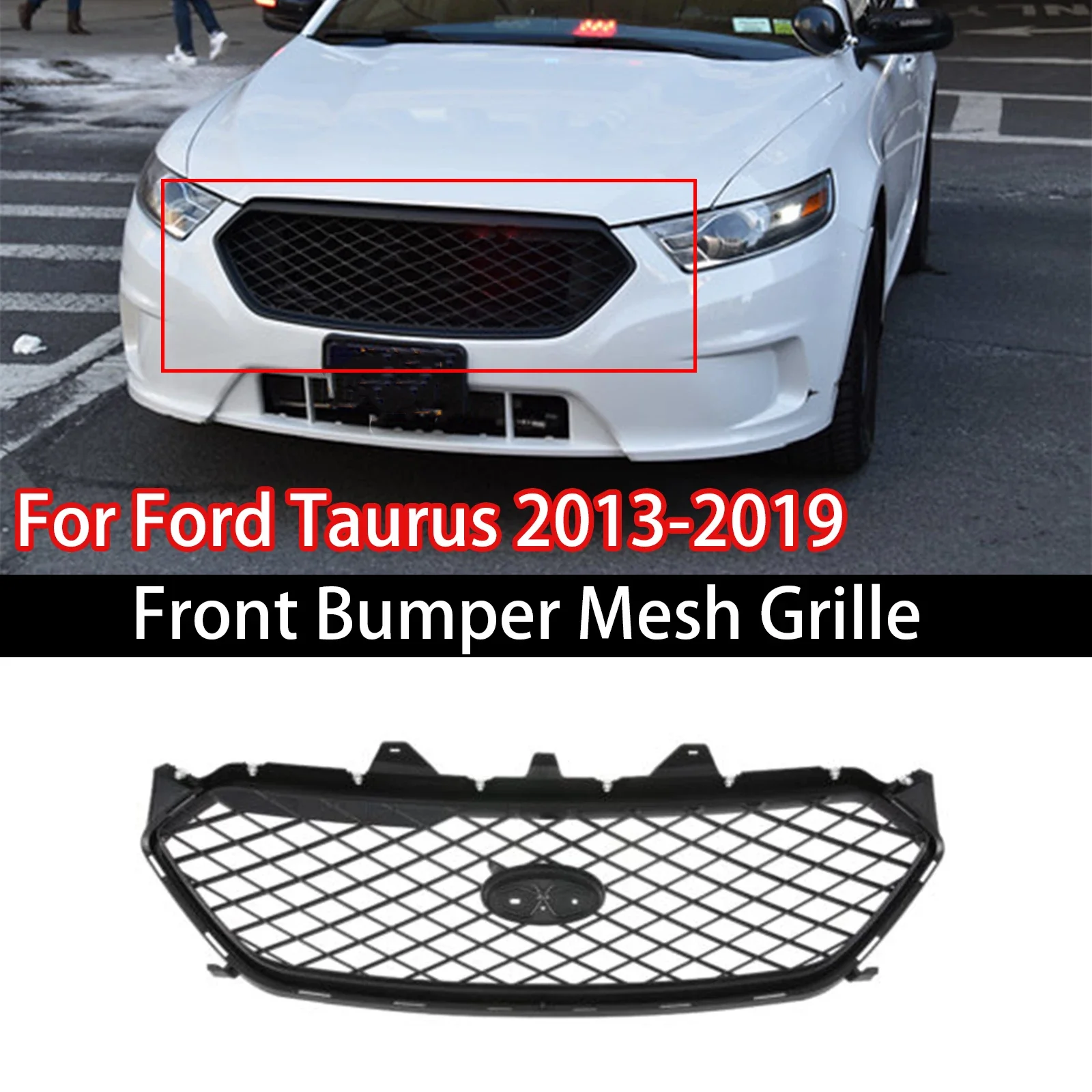 For Ford Taurus 2013-2019 Police Interceptor Sedan Front Bumper Mesh Grille 2014 2015 2016 2017 2018