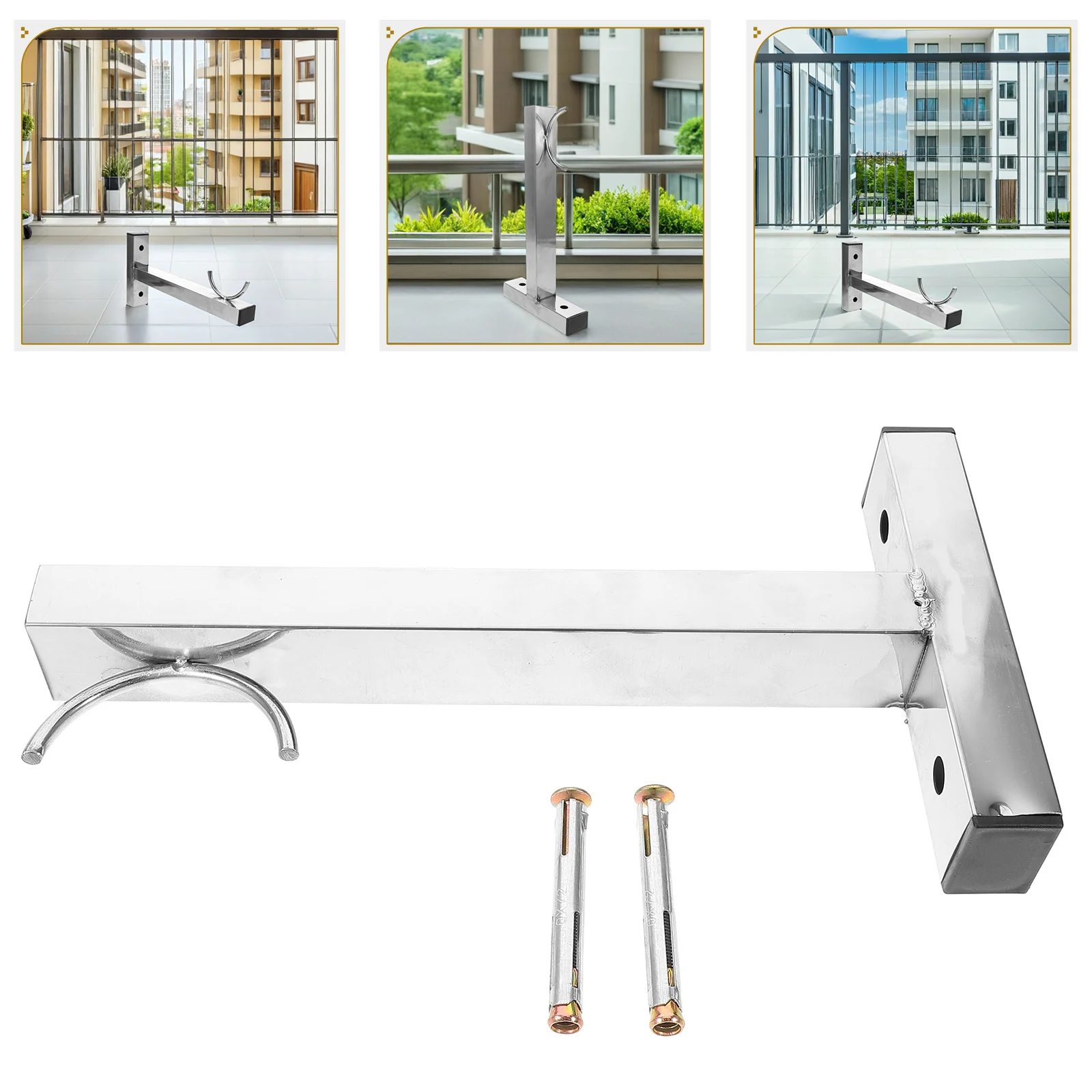 

Clothes Stainless Steel Rod Curtain Triangular Stability Brackets Pole Support Hooks Hanger Holder