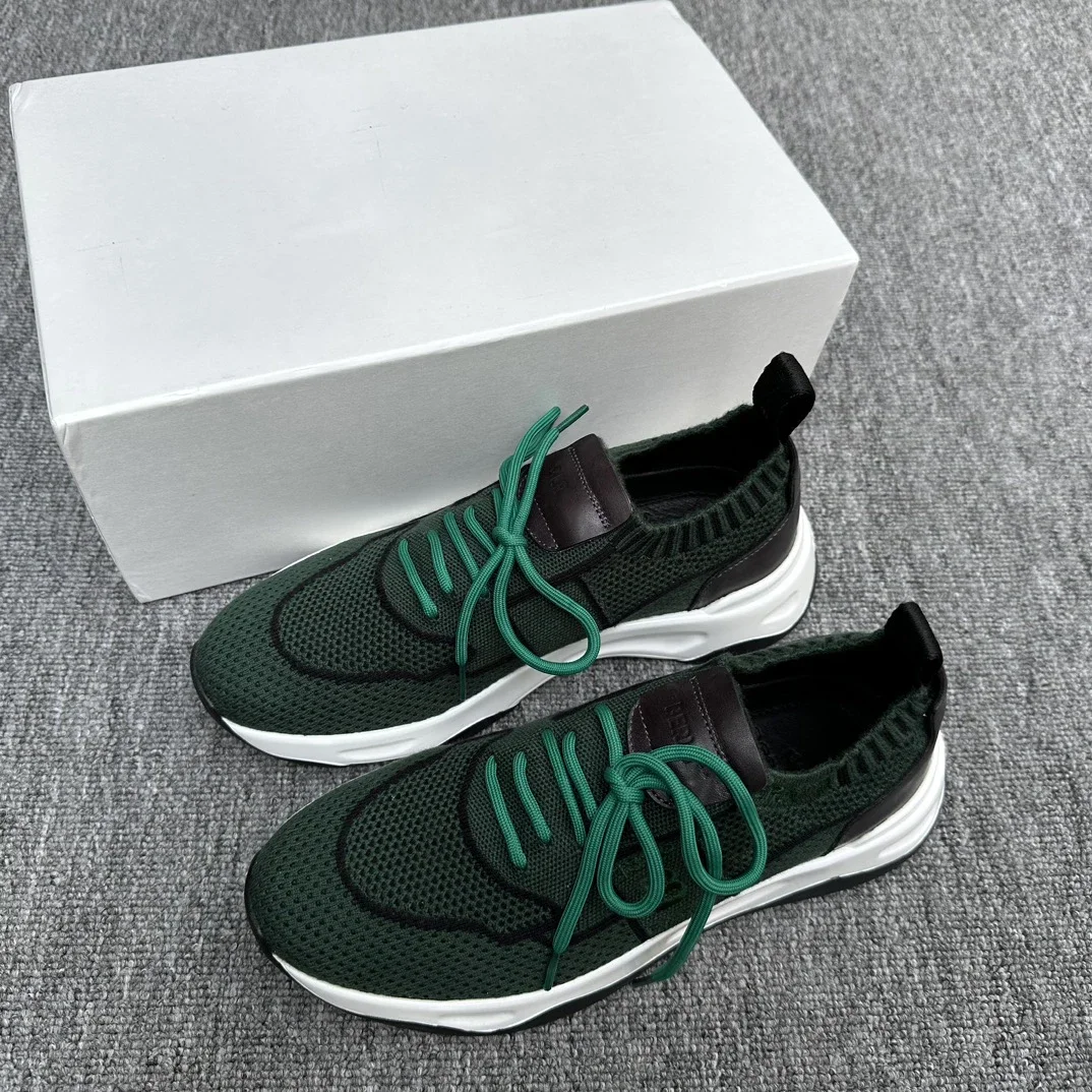 OECHSLI Shoes knitting 2025 new comfort genuine leather quality Breathable outdoors sports  Men‘s European big size 39-45