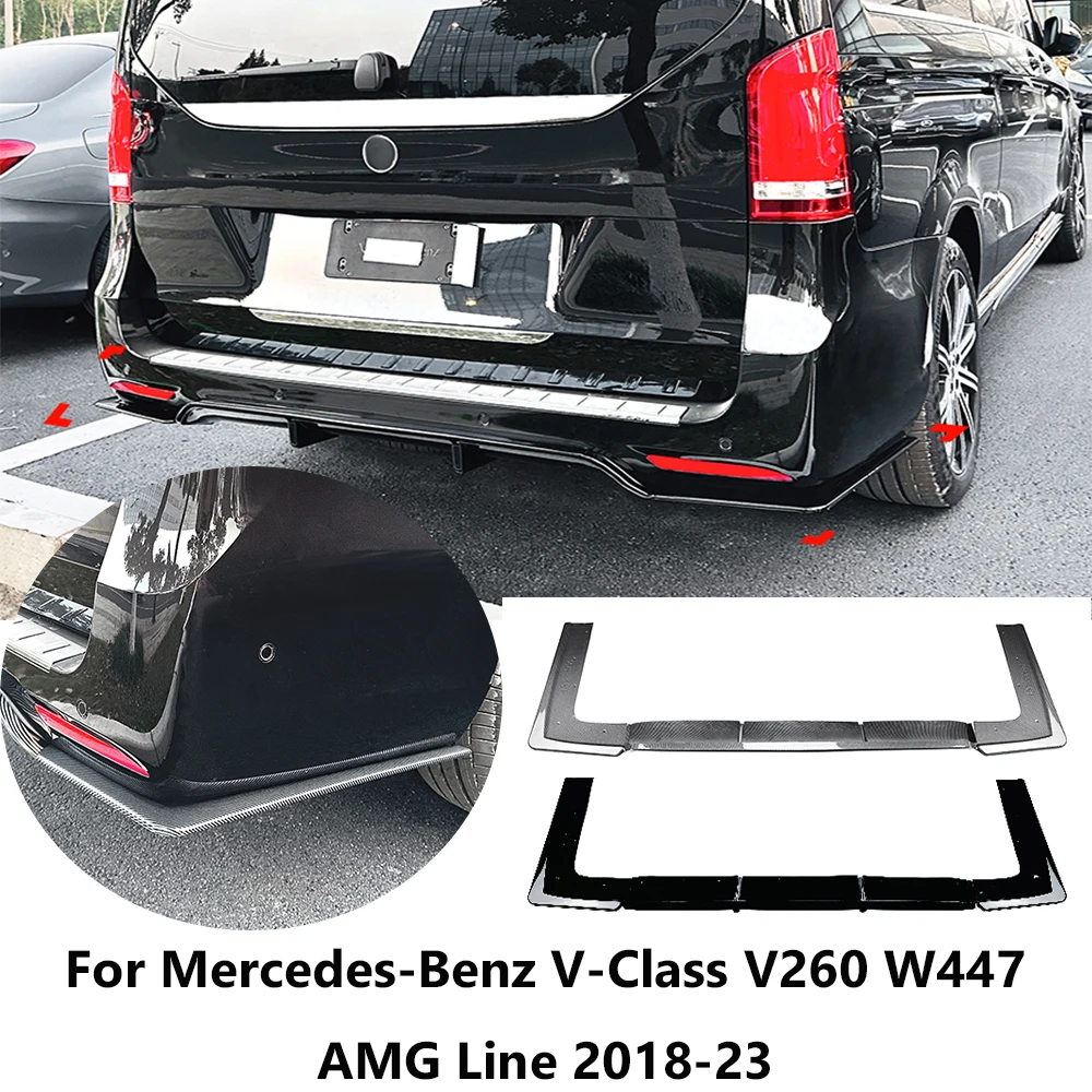 

Для Mercedes-Benz V-Class V260 W447 AMG Line 2018-23 Внешние детали автомобиля Задний бампер Губный комплект кузова Спойлер Сплиттер Бампер