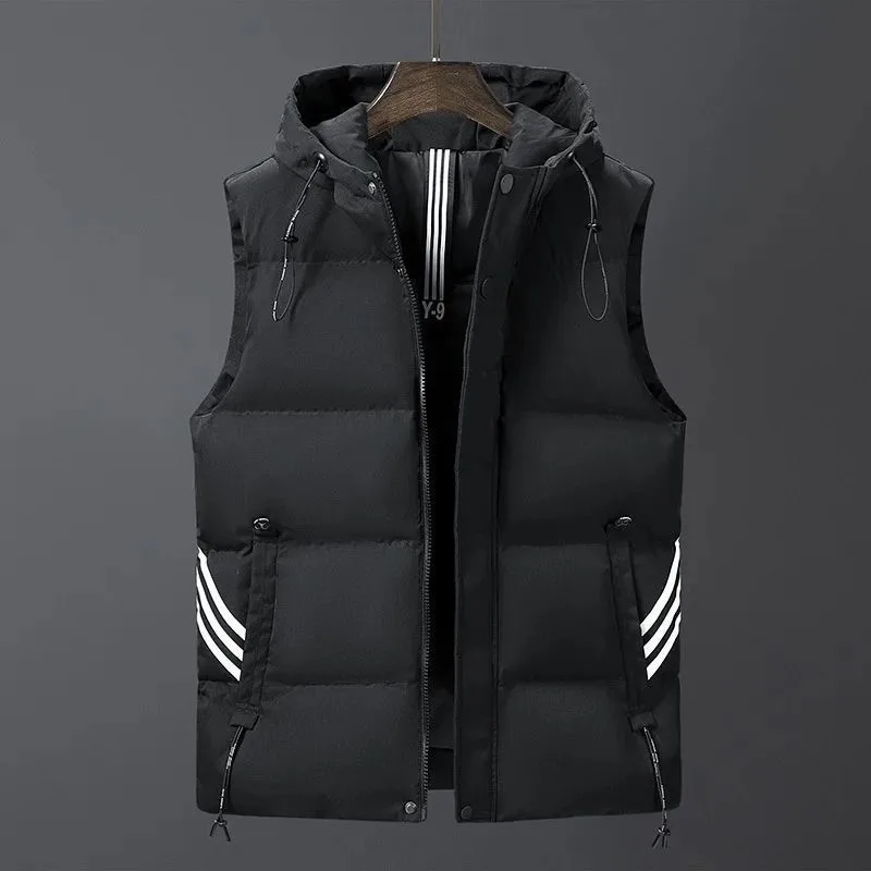 Winter Golf Wear Men\'s Vest Golf Waistcoat Hooded Fashion Down Cotton Golf Jacket Loose Thicken Warm Men\'s Vest Golf Coats 골프웨어