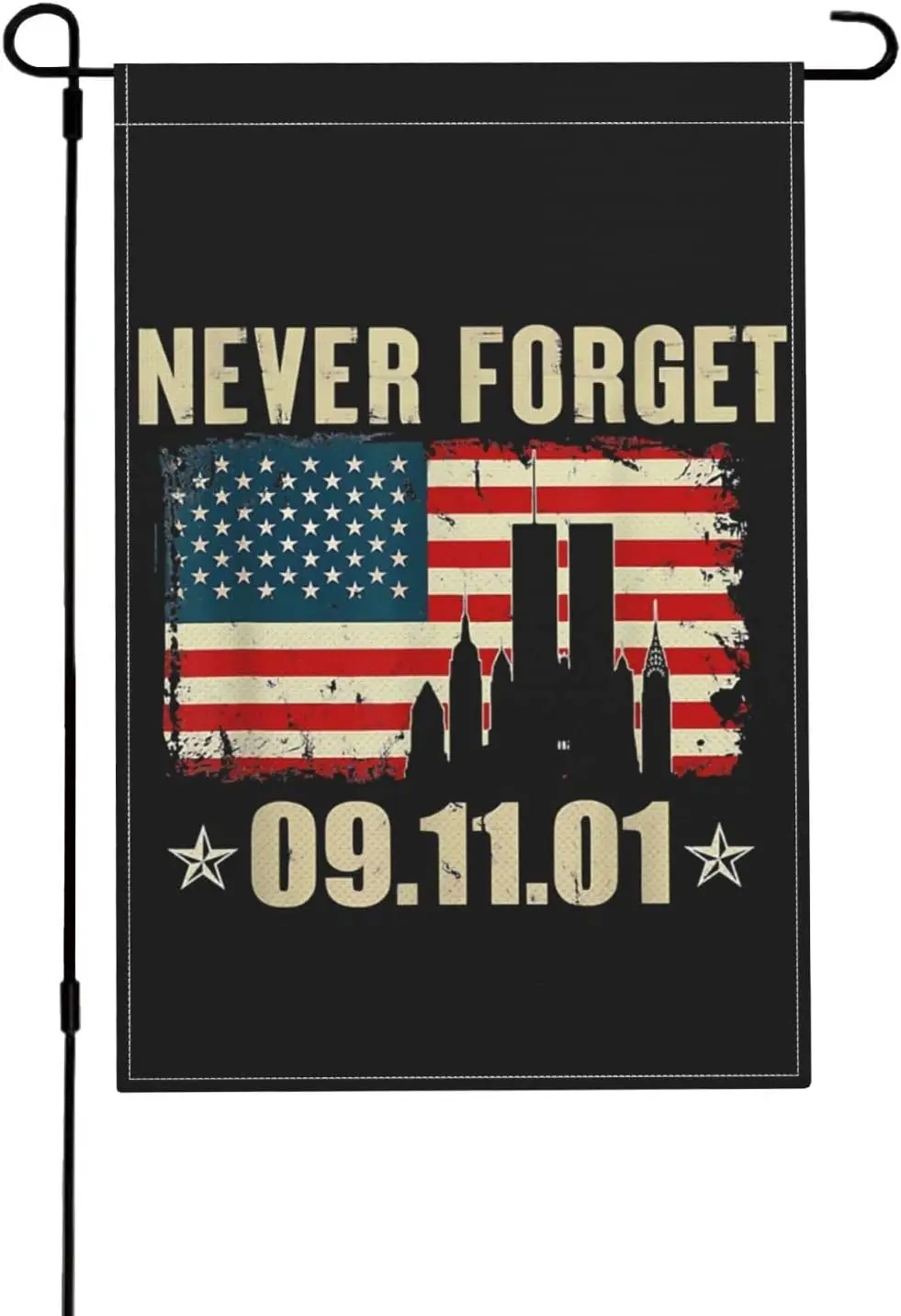 12x18 In Never Forget 9/11 Garden Flag Burlap Double Sided 9 11 Memorial Day Yard Flag 911 Patriot Day House Flag September  yyi