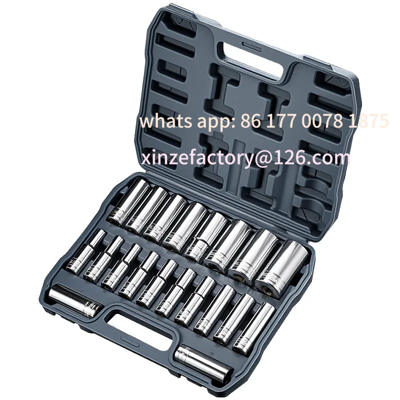 Customizable 1/2 Inch Drive Socket Set,20pcs Socket Set(8-32mm),Electric Wrench Set Hexagonal Electric Drill Pneumatic