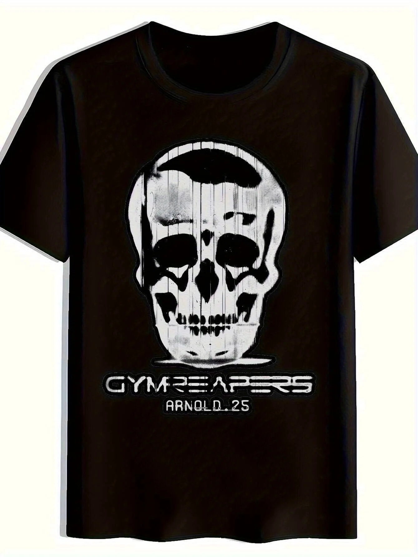 

GYM PEACHERS Skull T-Shirt - 180gsm Cotton, Men's Gym/Outdoor All-Season Tee