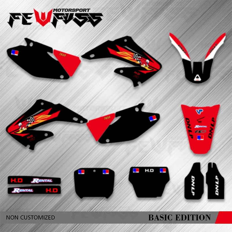 

Fewfuss For HONDA CR125 CR250 2002-2012 CR 125 CR 250 Motorcycle Full Set Graphics Decals Stickers Kits Number Name Custom