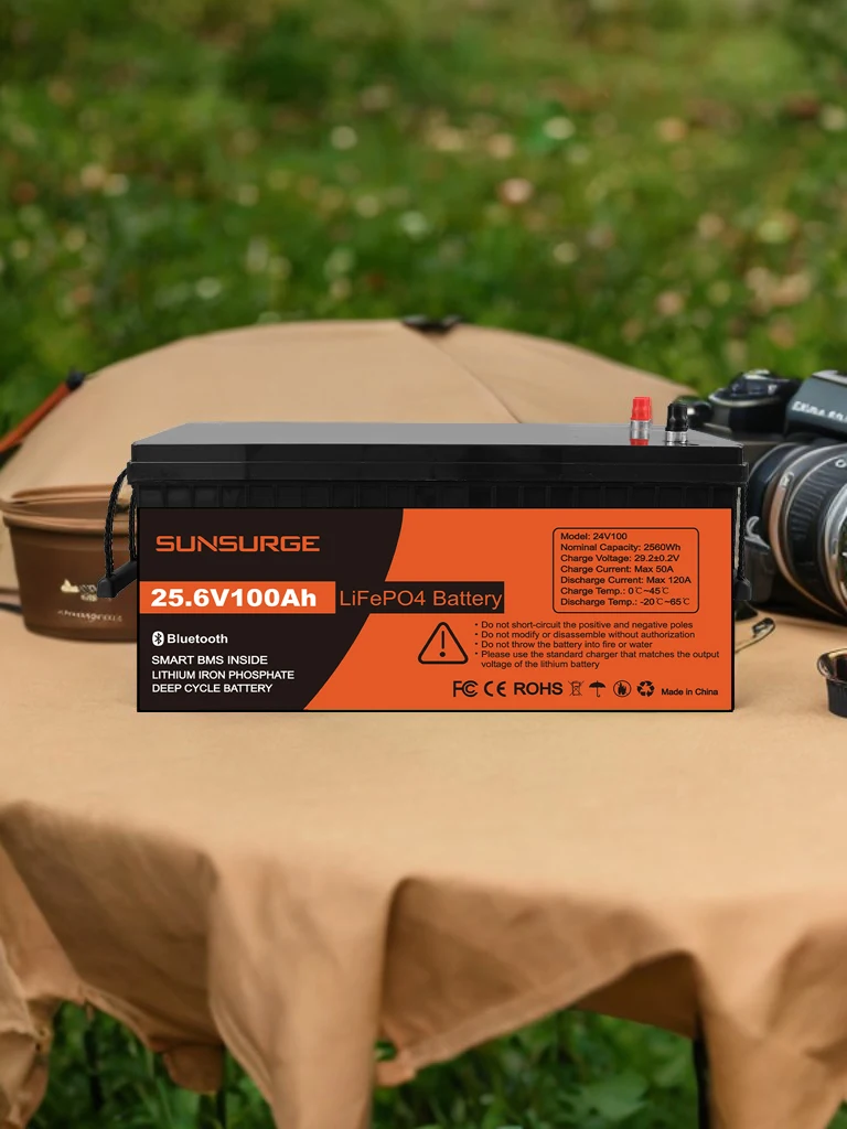 Akumulator LiFePO4 24 V, 100 Ah, do magazynowania energii, z funkcją Bluetooth, wyposażony w system BMS odporny na niskie temperatury i zapewniający długą żywotność, idealny do następujących — 2