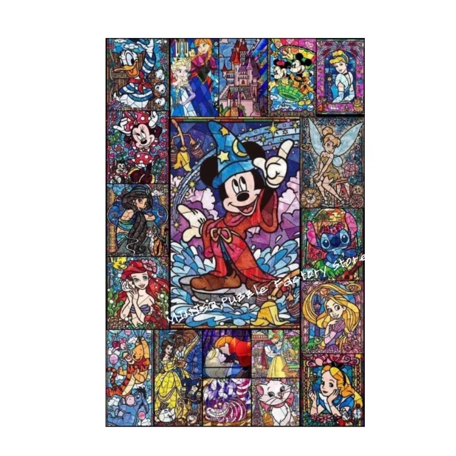 디즈니 캐릭터 퍼즐 대형 컬렉션 나무 퍼즐 108/200/300/500/1000 성인용 Pcs 어린이 장난감 높은 난이도 게임