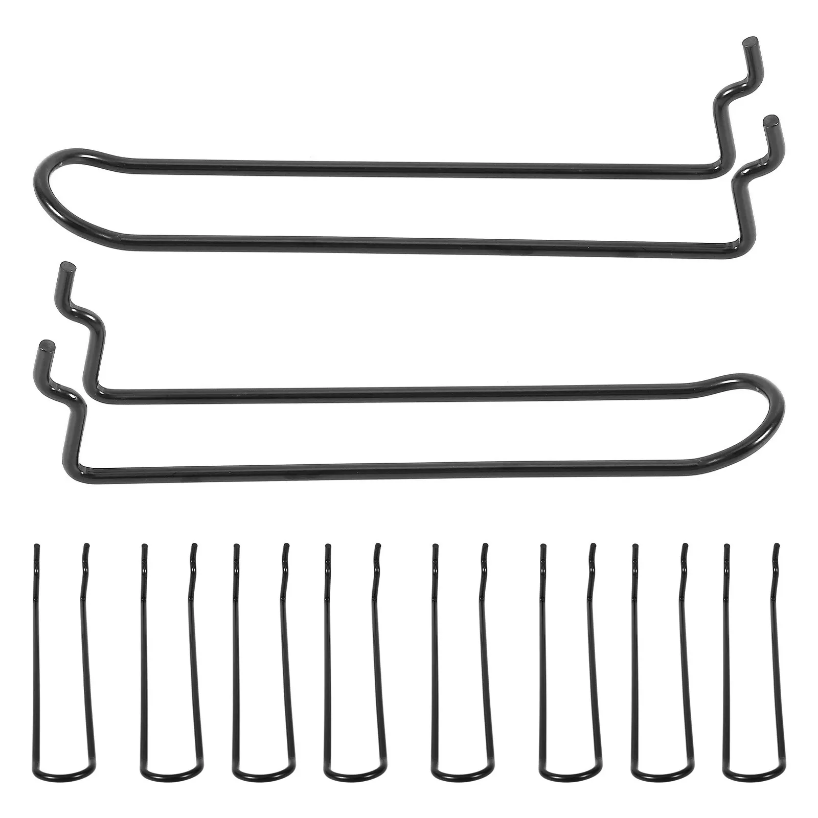10Pcs Pegboard Hooks Stainless Steel Double Loop Strong Load Bearing Holder for Garage Workshop Tools Organizer Accessories