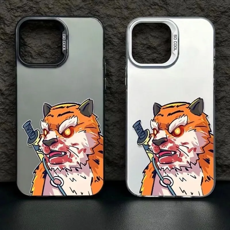 

Tiger Warrior pattern phone case for iPhone 17 16 15 14 13 12 11 Pro/ Max/Plus shock-proof rear cover anti-fingerprint