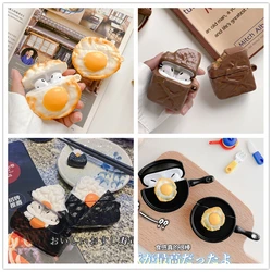 Lifelike Cute 3D Chocolate Poached Egg Sushi For Airpods Pro Bluetooth Headset Cover for Airpods 1 2 3 Silicone Earphone Case