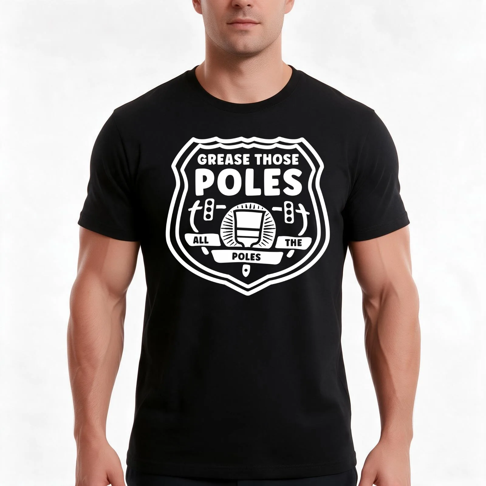 Grease The Poles, All The Poles T-Shirt, Summer Casual Cotton Tee, Oversized Streetwear Tops, Vintage Graphic Print, 100% Cotton
