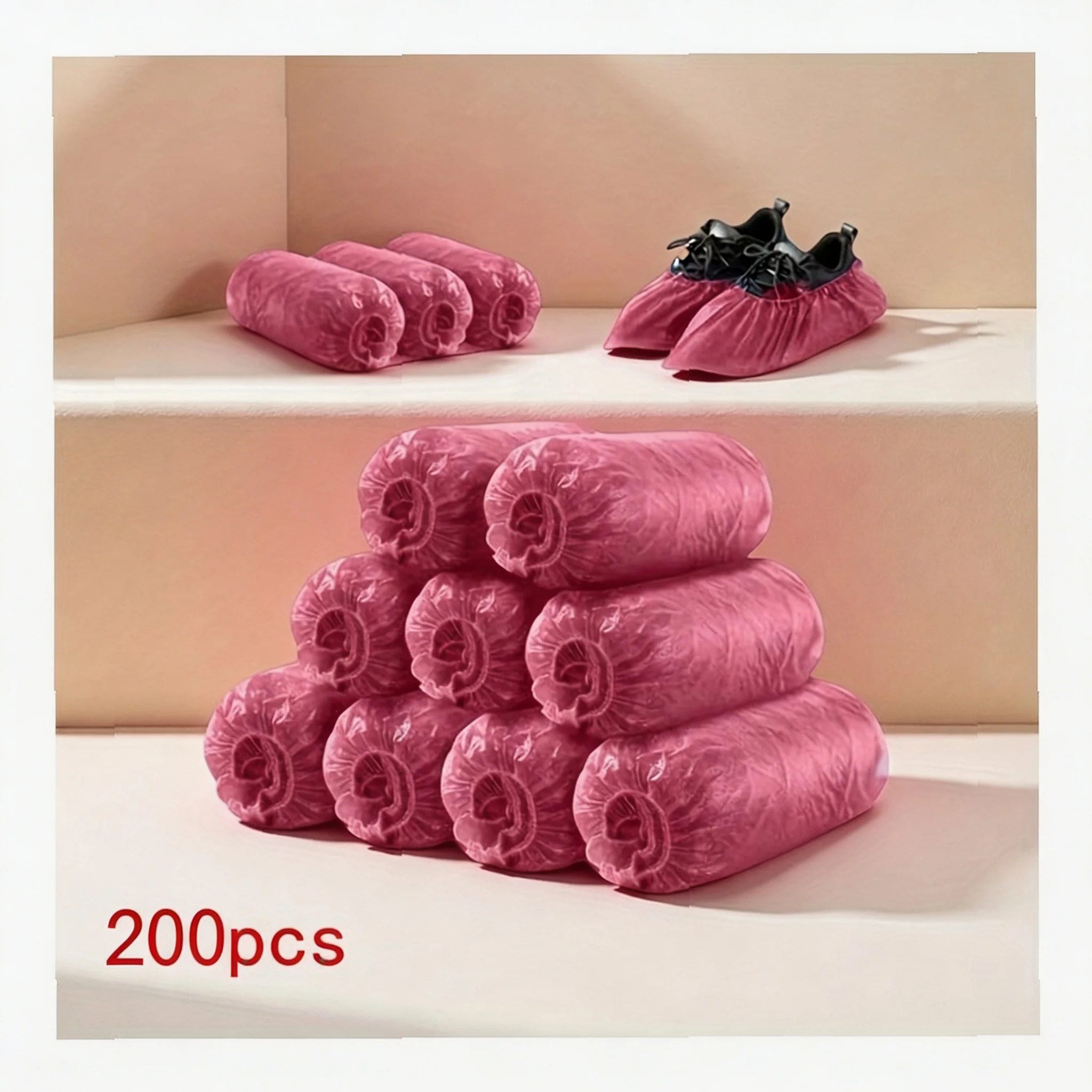 Disposable Shoe Covers 200pcs, One Size Fit Most, Keep Floor Clean, Dust-Proof & Waterproof, Ideal for Home, Office