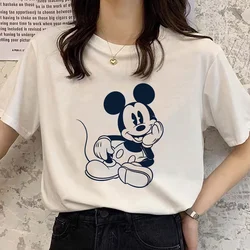 Fashion Vintage Cartoon Ladies Tees Mickey Mouse Harajuku T-shirts Woman Blouses Summer Men Tops Goth Short Sleeve Shirt