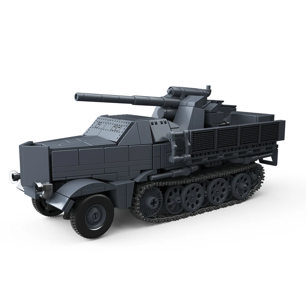 

Military Army World War 2 WW2 German 88 MM Flak Transport Vehicle Soldiers Armored Vehicle Building Blocks Bricks Toys For Kids