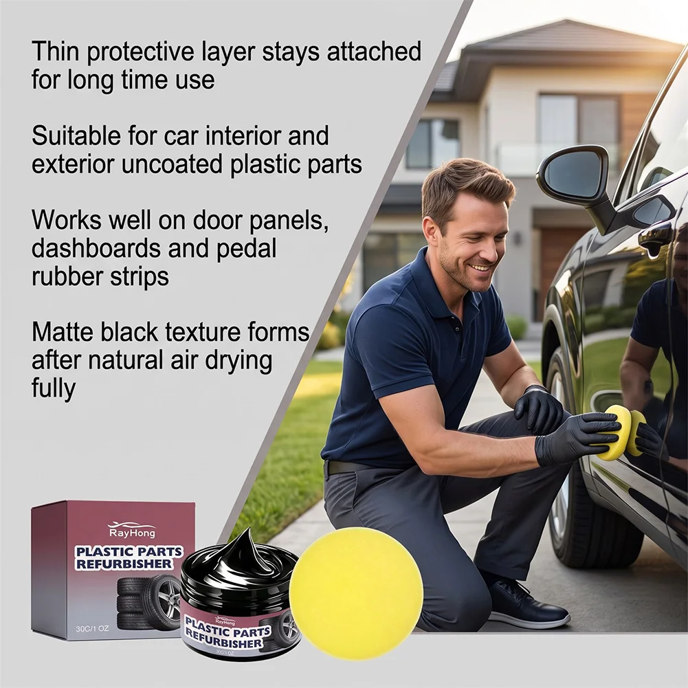 Black Trim Restorer For Cars Plastic Restorer Scratch Remover For Interior Exterior Sturdy Ceramic Coating For Bumpers Dashboard