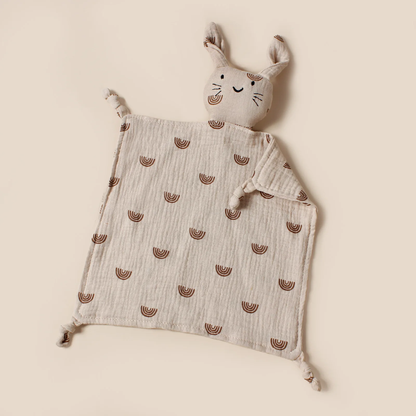 Новое Детское Хлопковое одеяло из муслина, одеяло для новорожденных, спящих кукол, детская игрушка для сна с принтом кошки, успокаивающее полотенце, полотенце