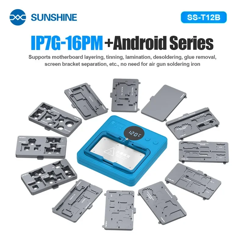 

SUNSHINE SS-T12B Интеллектуальная нагревательная платформа для обслуживания для IP 7-16 серии/SAMSUNG, станция быстрого нагрева для разделения материнской платы