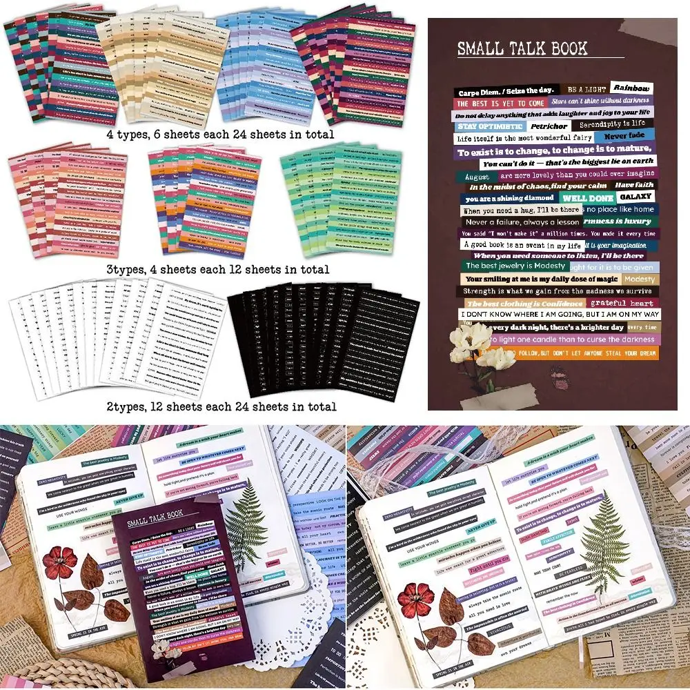 

60 шт. красочные маленькие наклейки для разговоров, маленький размер, дизайн с цитатами, вдохновляющие наклейки с цитатами, стиль Sentiment, сделай сам, ремесло