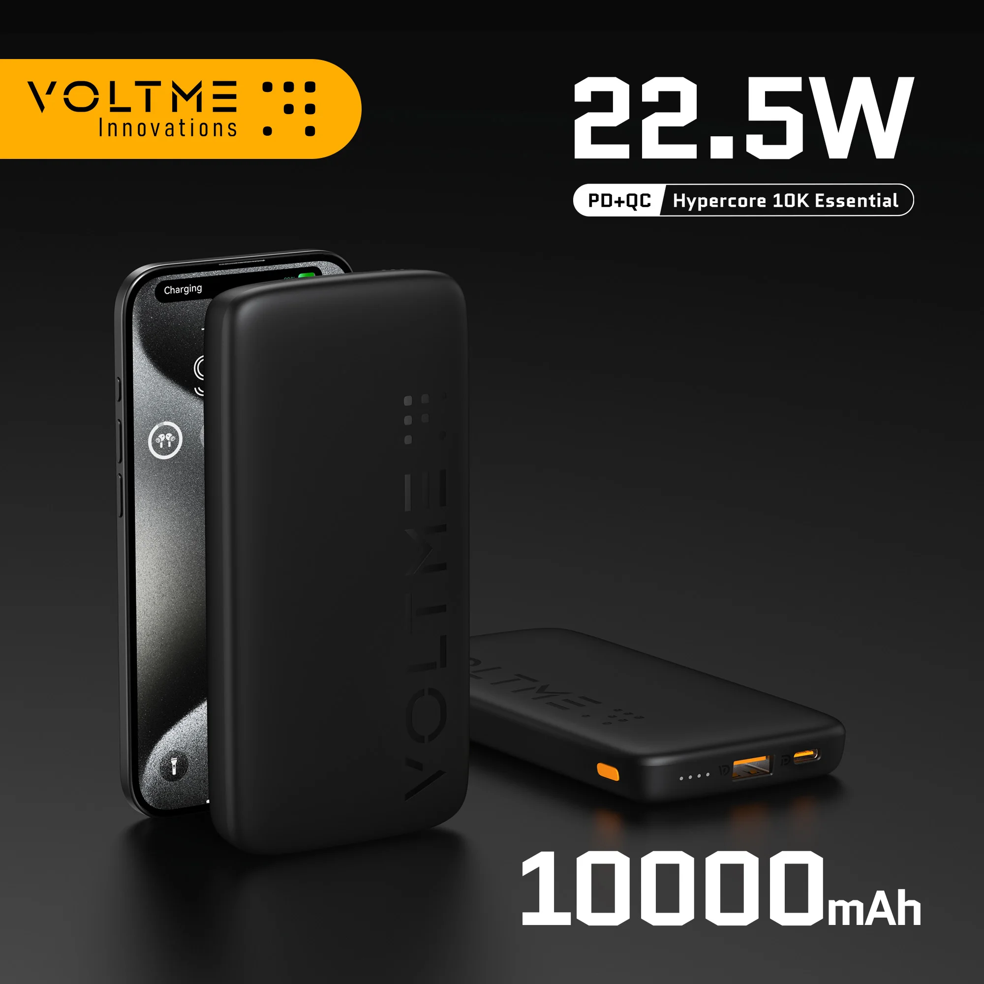 

VOLTME Power Bank Portable Battery Charger 10000mAh PD 22.5W Ultra-Slim fast charging QC3.0 for iPhone 16 15 14 13 Pro Xiaomi